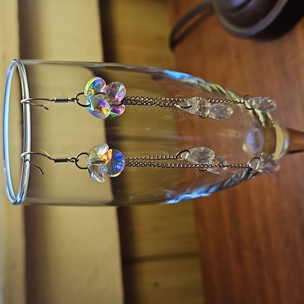 Fashion trend simple crystal drop earrings